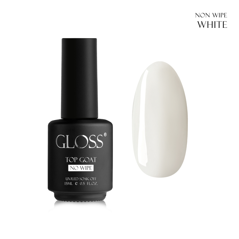 Jel cila için kamuflaj üst kat GLOSS Top coat White, 15 ml